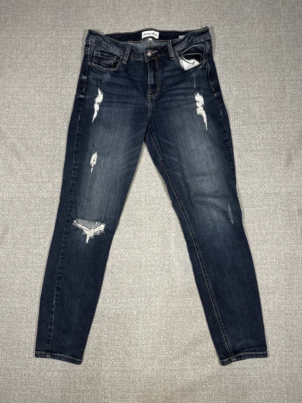 Studio Blue Jeans Womens 29 Dark Wash Distressed Stretch Skinny Denim SPT358